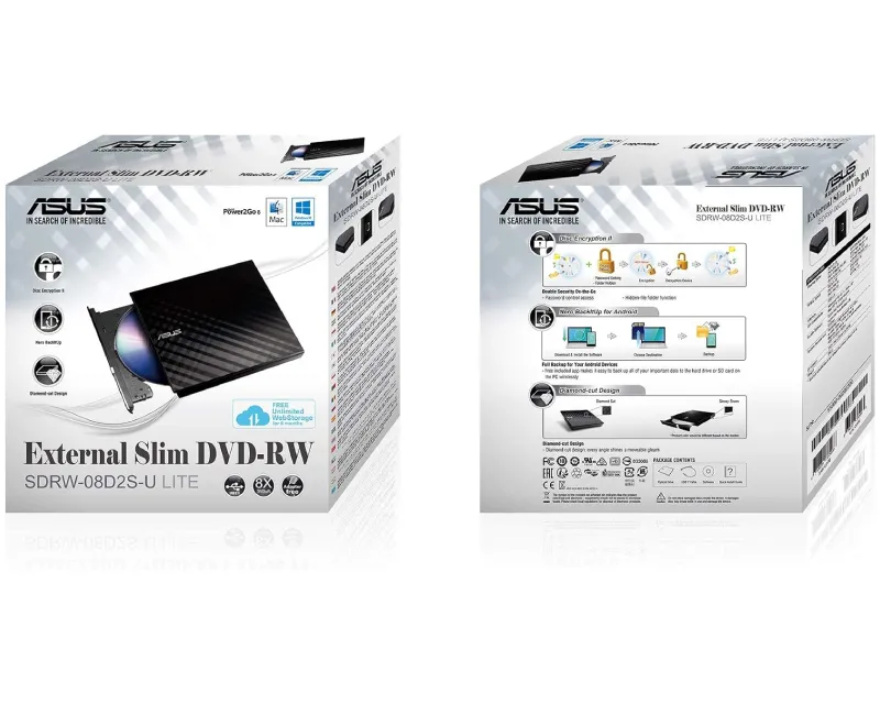 ASUS SDRW-08D2S-U LITE DVD±RW USB eksterni rezač crni Slika 4
