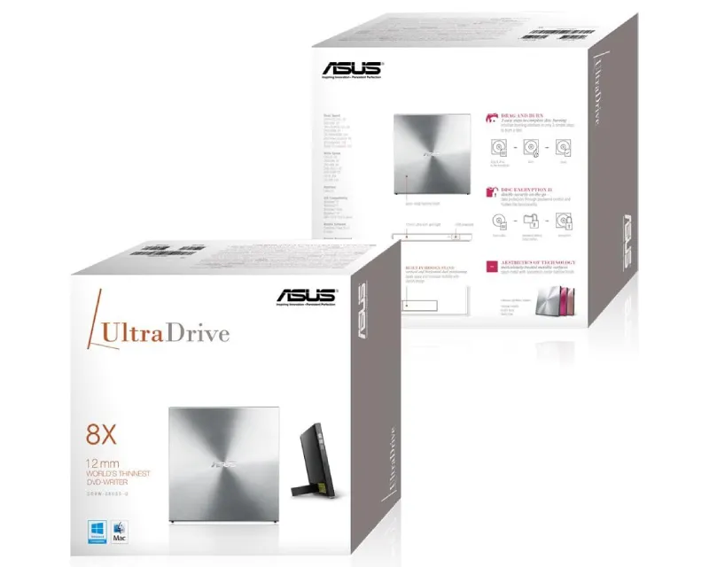 ASUS SDRW-08U5S-U DVD±RW USB eksterni rezač srebrni  Slika 5