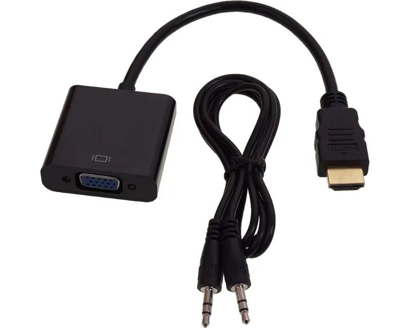 FAST ASIA Adapter-konvertor HDMI (M) - VGA (F) + Audio kabl 3.5mm crni  Slika 1