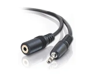 E-GREEN Kabl audio 3.5mm - 3.5mm M/F (produžni) 3m crni Slika 1