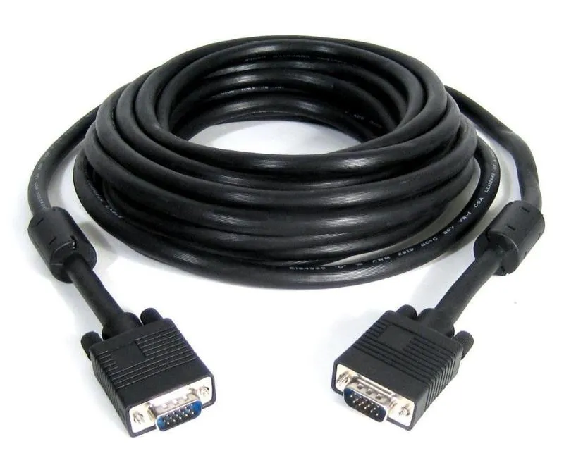 E-GREEN Kabl VGA D-sub M/M 10m HQ feritno jezgro crni Slika 1