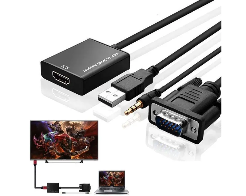 FAST ASIA Adapter VGA na HDMI (m/ž) + Audio kabl (m/m) + Micro USB kabl (m/m)  Slika 4