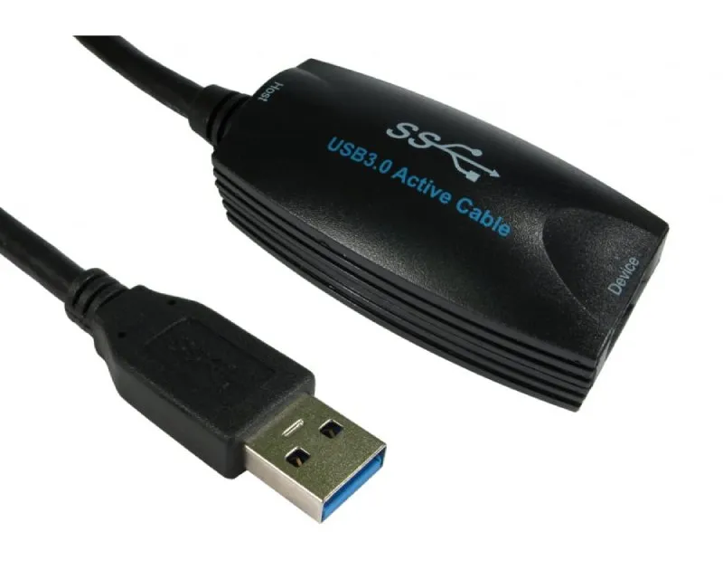 E-GREEN Kabl sa pojačivačem 3.0 USB A (M) - USB A (F) 5m crni 