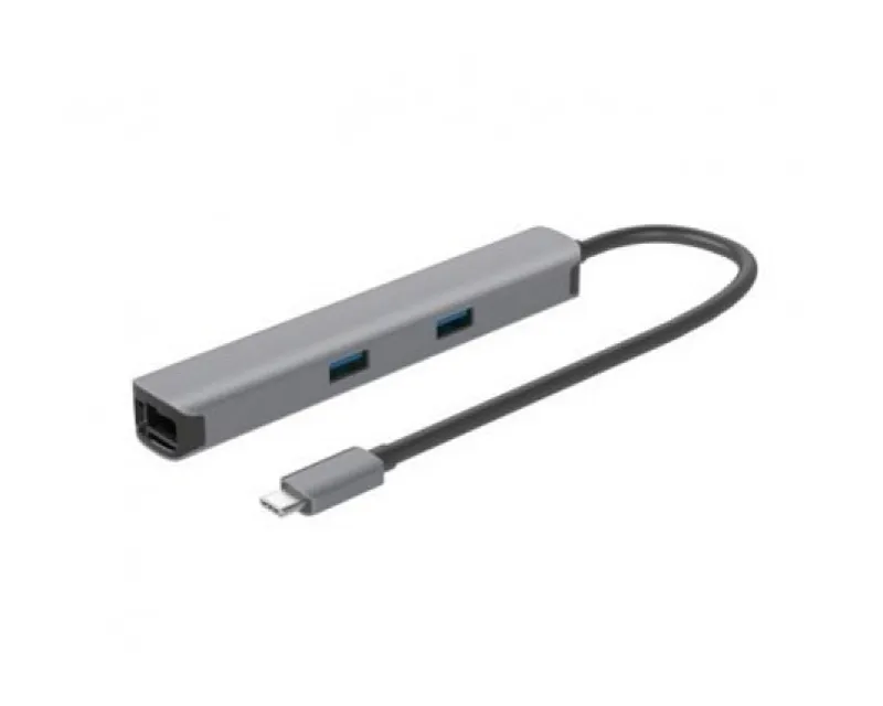 E-GREEN Adapter USB 3.1 tip C (M) - HDMI + 2 x USB 3.0 + SD/TF+PD 100W + RJ45 (F)1000 Mbps (7 u 1)  Slika 1