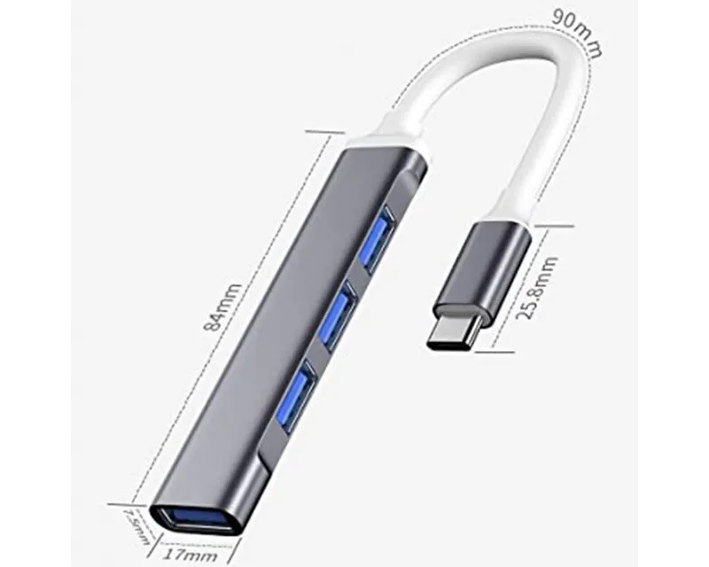 E-GREEN USB 3.1 tip C - HUB 4port USB 3.0 crni Slika 2