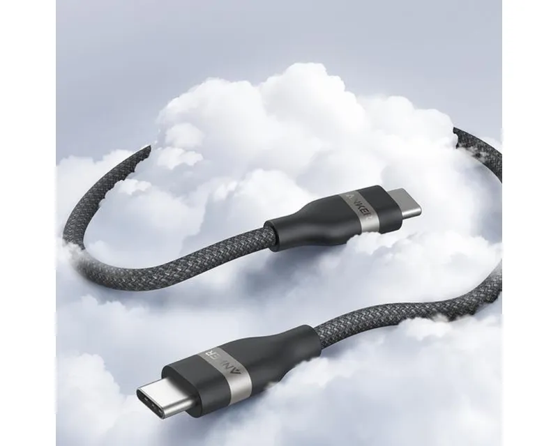 ANKER USB tip-C kabl M/M 0.9m, za Super brzo punjenje 240W/480Mbps, pleteni, crni  Slika 5