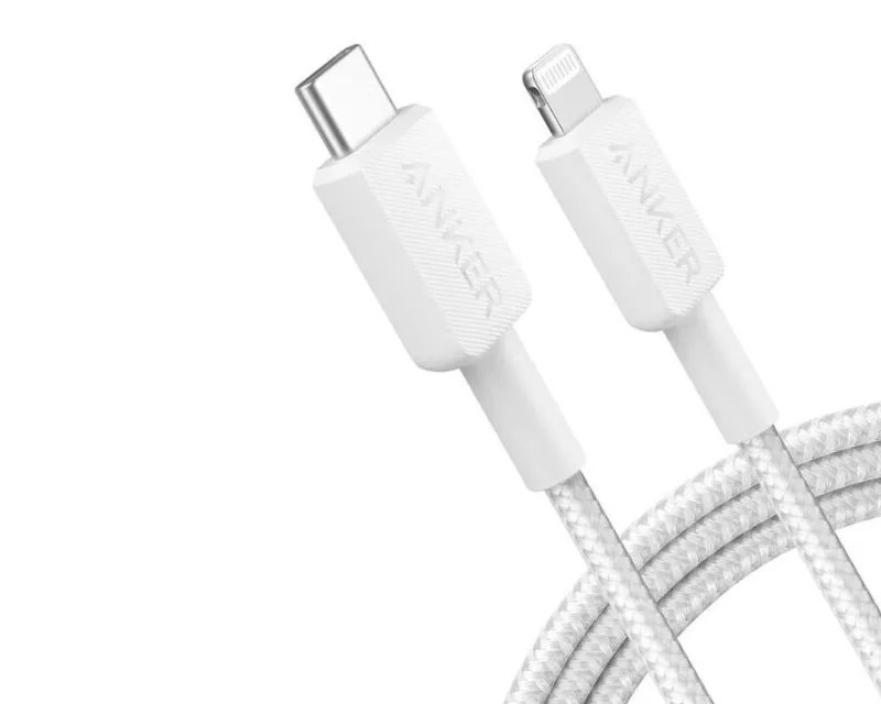 ANKER 322 USB tip-C na Lightning kabl M/M 0.9m, 60W, pleteni, beli Slika 2