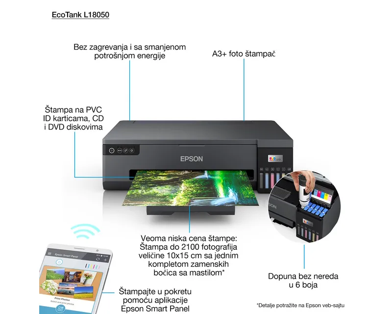 EPSON L18050 A3+ EcoTank ITS (6 boja) foto inkjet štampač  Slika 6