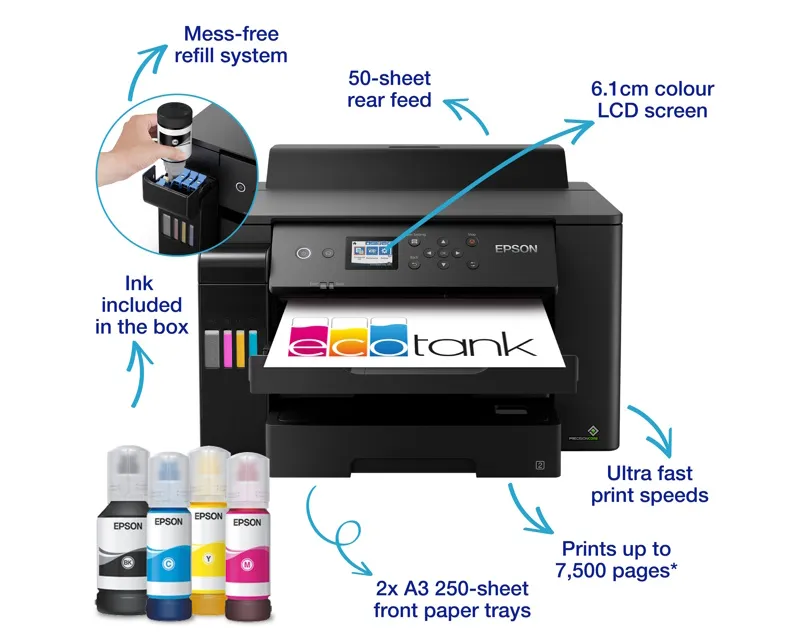 EPSON L11160 A3+ EcoTank ITS (4 boje) inkjet štampač  Slika 2