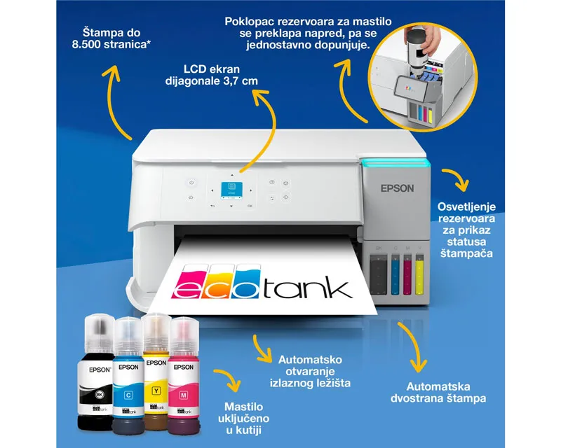 EPSON L4366 EcoTank wireless multifunkcijski inkjet štampač beli  Slika 7