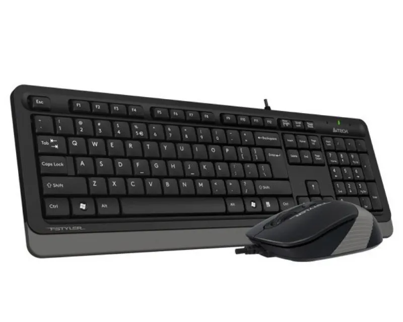 A4 TECH F1010 FSTYLER USB US siva tastatura + USB sivi miš Slika 1