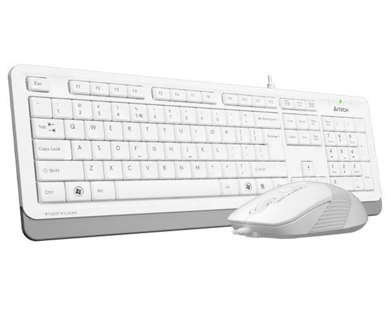 A4 TECH F1010 FSTYLER USB US bela tastatura + USB beli miš  Slika 2