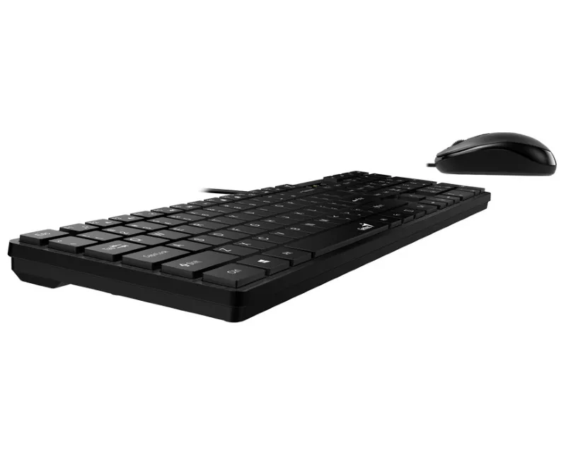 GENIUS SlimStar C126 USB US crna tastatura+ USB crni miš  Slika 2