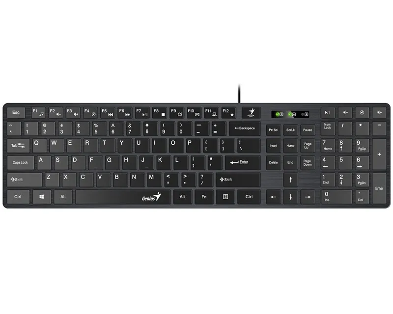 GENIUS SlimStar C126 USB US crna tastatura+ USB crni miš  Slika 4