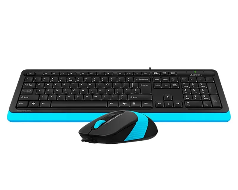 A4 TECH F1010 FSTYLER USB US plava tastatura + USB plavi miš  Slika 2