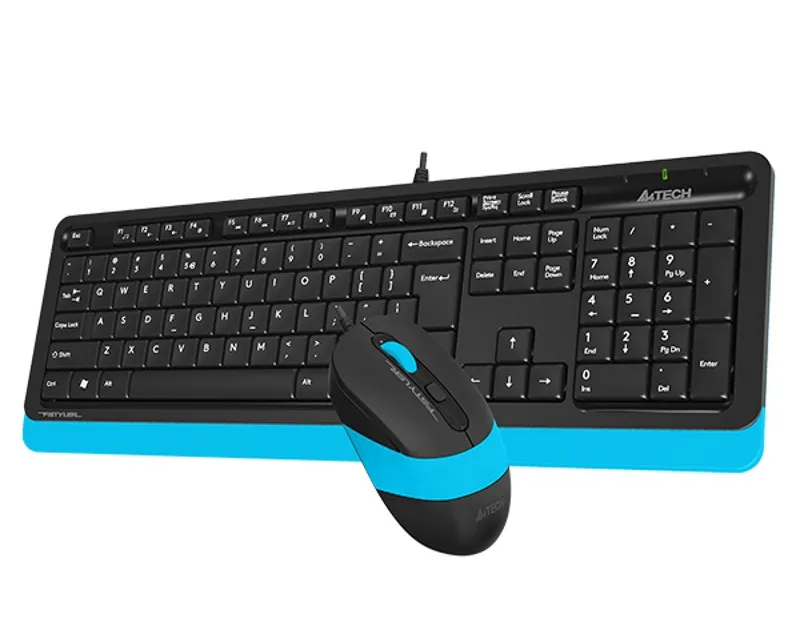 A4 TECH F1010 FSTYLER USB US plava tastatura + USB plavi miš  Slika 4