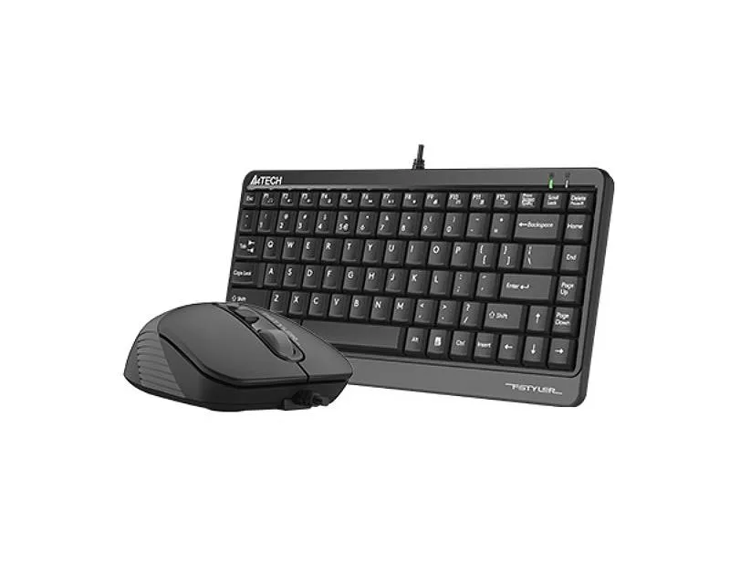 A4 TECH F1110 FSTYLER Compact USB US siva tastatura + USB sivi miš  Slika 1