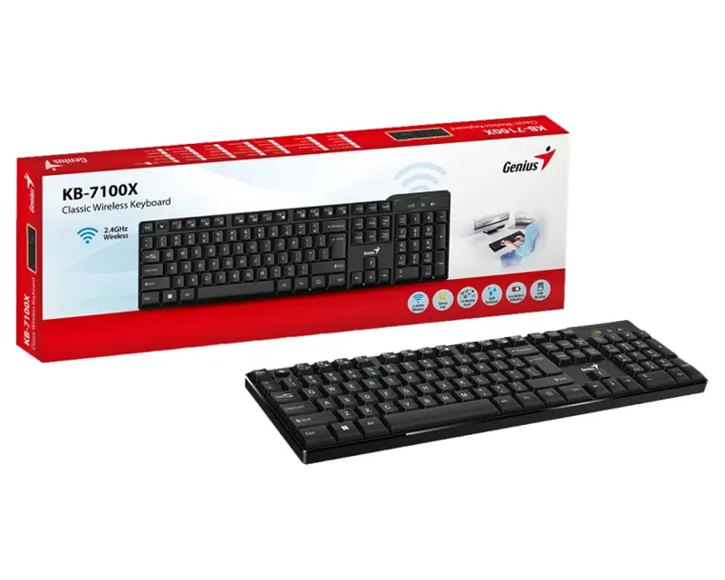 GENIUS KB-7100X Wireless USB US wireless crna tastatura  Slika 3