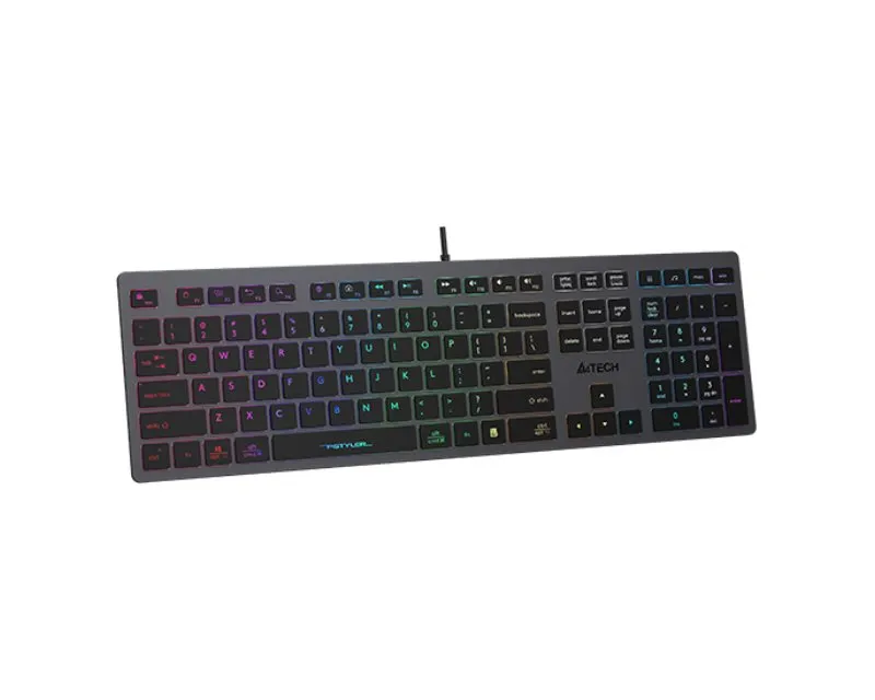 A4 TECH FX60 Scissor Switch Neon Backlit USB US siva tastatura Slika 2