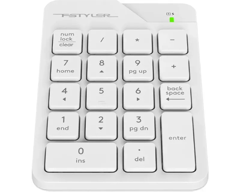A4 TECH FGK21C FSTYLER 2.4G Wireless Numeric Keypad USB Type-C bela tastatura Slika 1