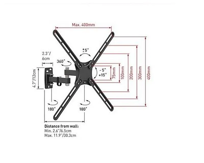 BARKAN E3423 LCD TV zglobni zidni nosač od 13 do 58 inča  Slika 3