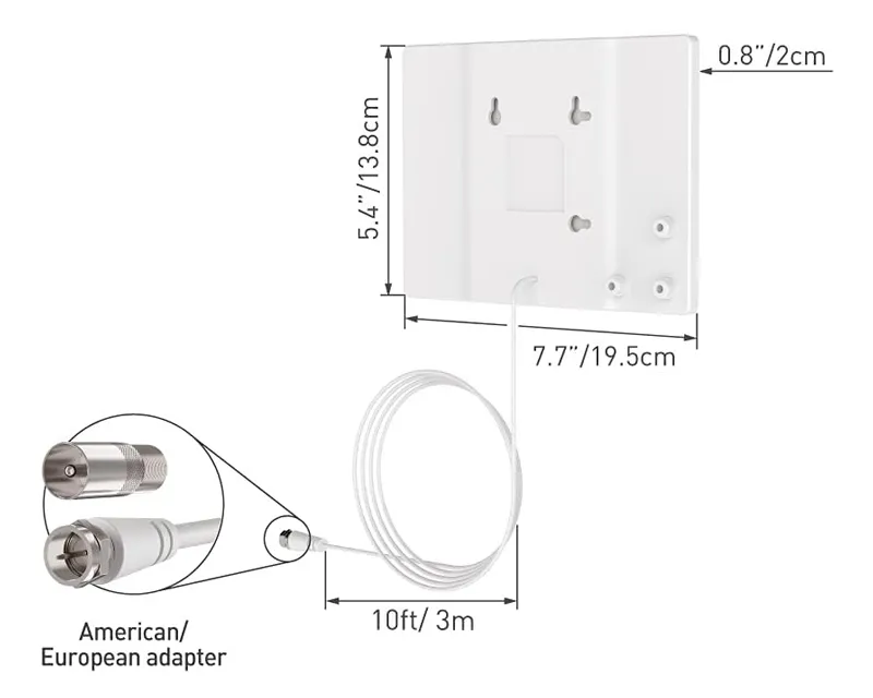 BARKAN AF40P.W Indoor HDTV Flat TV Antenna 65 km  Slika 3