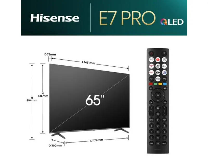 HISENSE 65 inča 65E7NQ PRO QLED 4K UHD Smart TV  Slika 6