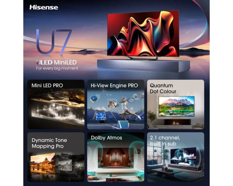 HISENSE 75 inča 75U7NQ ULED Mini-LED 4K UHD Smart TV  Slika 4