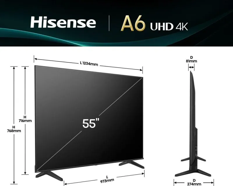 HISENSE 55 inča 55A6Q 4K UHD LED Smart TV Slika 5