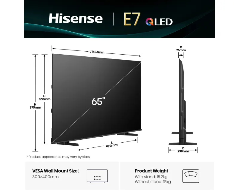 HISENSE 65 inča 65E7Q QLED 4K UHD Smart TV Slika 3