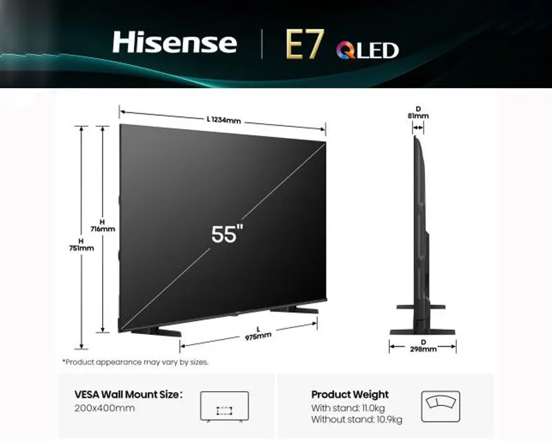 HISENSE 55 inča 55E7Q QLED 4K UHD Smart TV  Slika 2