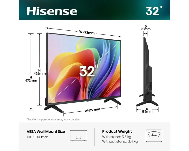 HISENSE 32 inča 32A4S LED HD Smart TV Slika 2