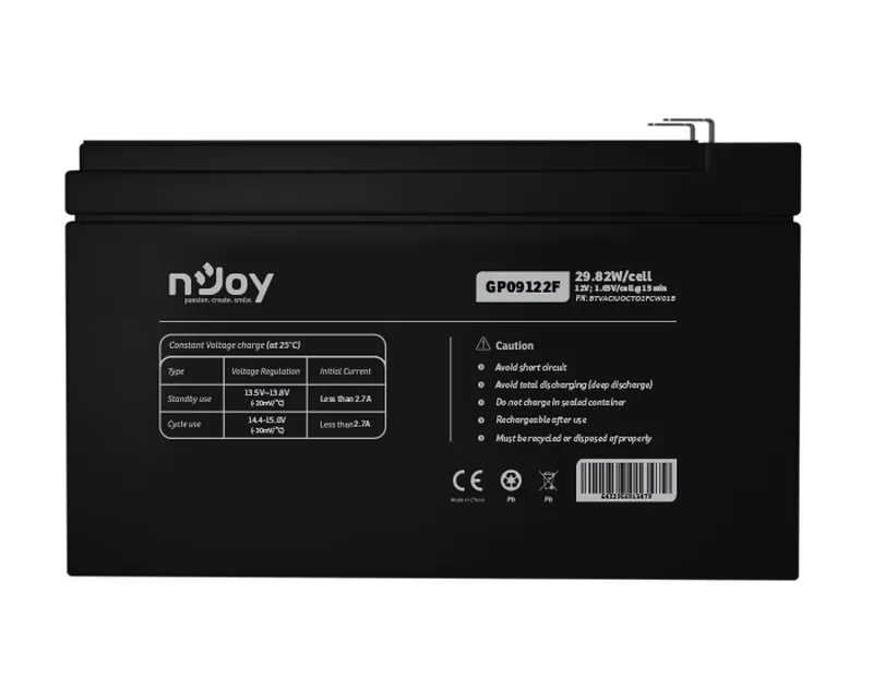 NJOY GP09122F baterija za UPS 12V 9Ah (BTVACIUOCTO2FCW01B)  Slika 3