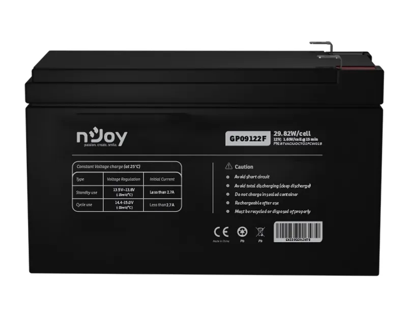 NJOY GP09122F baterija za UPS 12V 9Ah (BTVACIUOCTO2FCW01B)  Slika 1