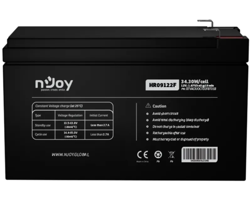 NJOY HR09122F baterija za UPS 12V 38.31W/cell (BTVACIUOCTD2FBT01B)  Slika 1