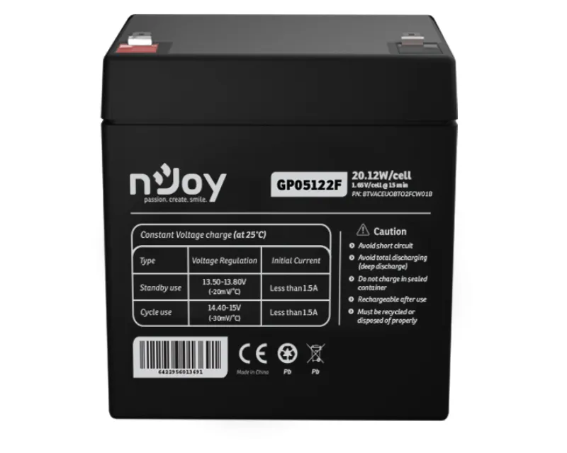 NJOY GP05122F baterija za UPS 12V 5Ah (BTVACEUOBTO2FCW01B)  Slika 1