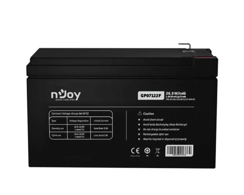 NJOY GP07122F baterija za UPS 12V 7Ah (BTVACGUOBTG2FCW01B)  Slika 1