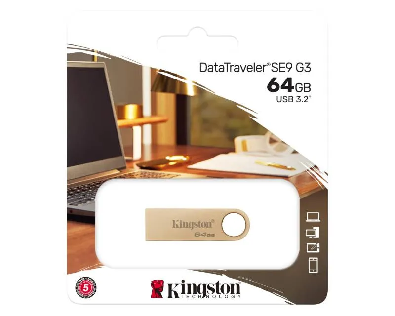 KINGSTON 64GB DataTraveler SE9 G3 USB 3.0 flash DTSE9G3/64GB champagne Slika 3