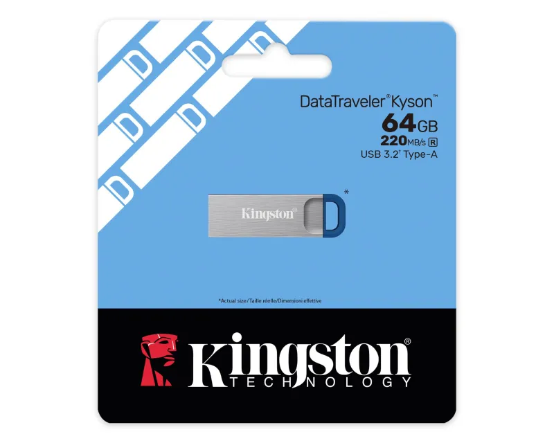 KINGSTON 64GB DataTraveler Kyson G2 USB 3.2 flash DTKNG2/64GB sivi Slika 3