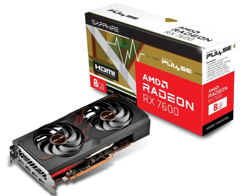 SAPPHIRE AMD Radeon RX 7600 8GB 128bit PULSE RX 7600 GAMING OC 8GB (11324-01-20G) grafička karta Slika 1