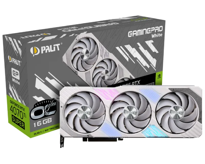 PALIT nVidia GeForce RTX 4070 Ti Super 16GB 256bit RTX4070Ti Super GamingPro WHITE OC grafička karta Slika 1