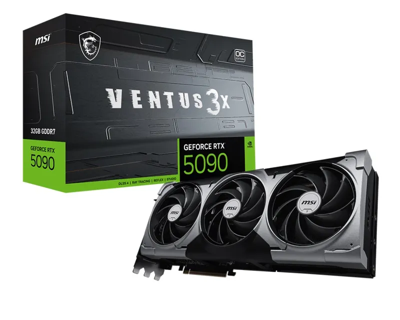 MSI nVidia GeForce RTX 5090 32G 512 bit GeForce RTX 5090 32G VENTUS 3X OC grafička karta Slika 1