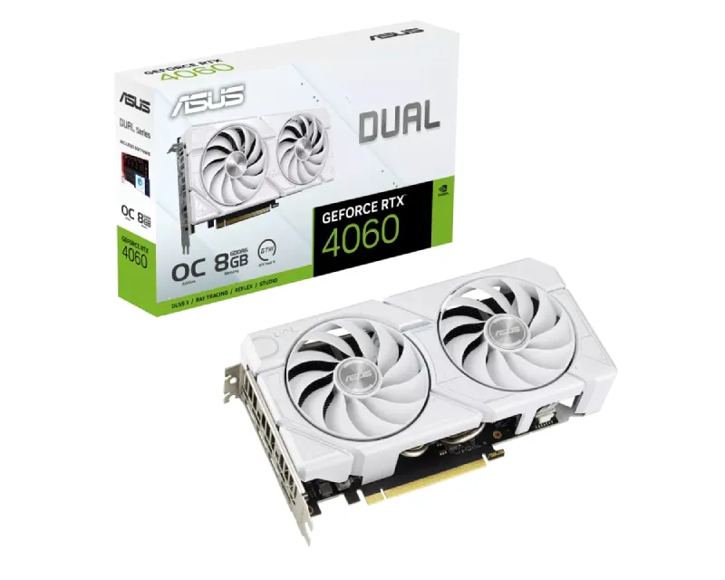 ASUS nVidia GeForce RTX 4060 8GB 128bit DUAL-RTX4060-O8G-EVO-WHITE grafička karta Slika 1