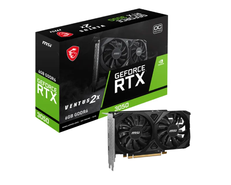 MSI nVidia GeForce RTX 3050 6GB RTX 3050 VENTUS 2X E 6G OC grafička karta Slika 1