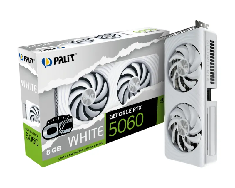 PALIT nVidia GeForce RTX 5060 8GB 128bit RTX5060 WHITE OC 8GB grafička karta Slika 1