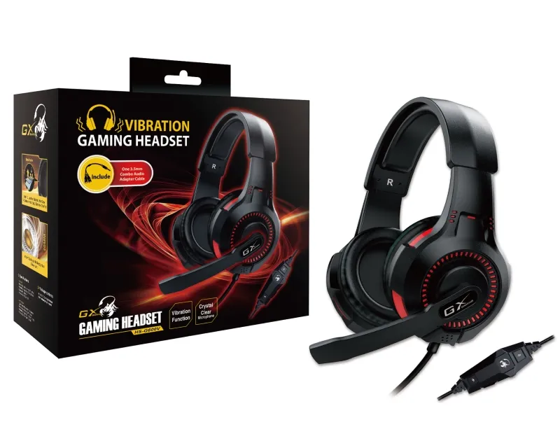 GENIUS HS-G600V crne slušalice sa mikrofonom i vibracijom  Slika 2