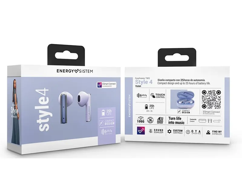 ENERGY SISTEM Style 4 Violet True Wireless slušalice ljubičaste (M45349)  Slika 6