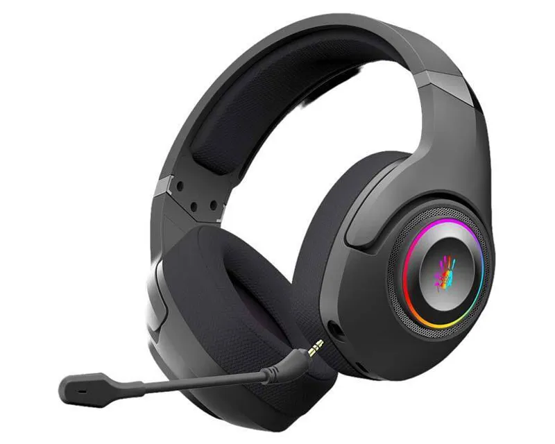 A4 TECH GR270 Bloody 7.1 Virtual Surround 3-IN-ONE RGB Gaming Wireless + wired crne slušalice  Slika 2