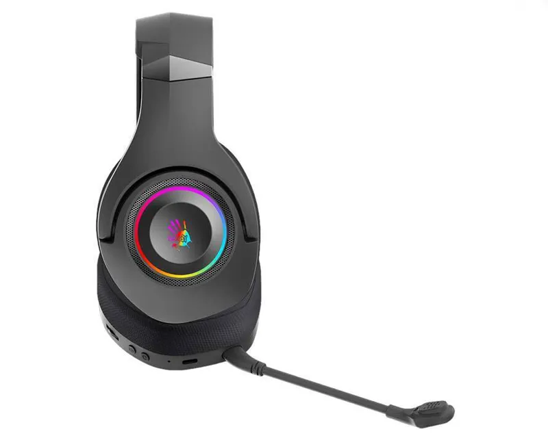 A4 TECH GR270 Bloody 7.1 Virtual Surround 3-IN-ONE RGB Gaming Wireless + wired crne slušalice  Slika 4