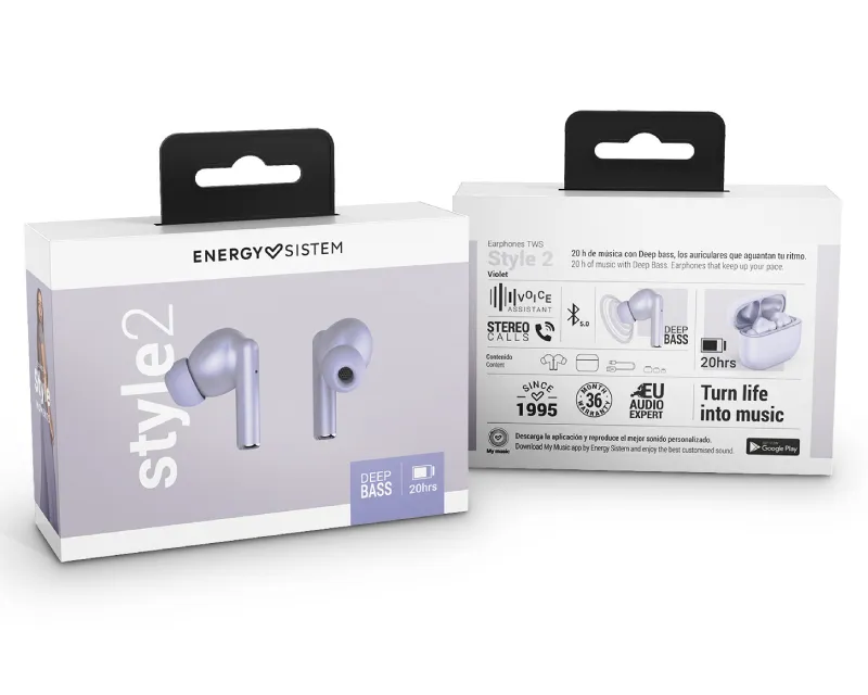 ENERGY SISTEM Style 2 Violet True Wireless bežične slušalice ljubičaste (M45296)  Slika 6